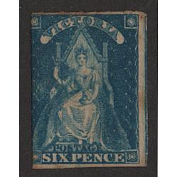 (LD1687) VICTORIA · 1858: MNG rouletted 6d bright blue QOT SG 73 · some light peripheral toning in places o/wise in excellent condition · c.v. £20 for used (2 images)