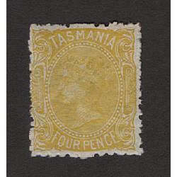 (LD1693) TASMANIA · 1880: min t 4d chrome-yellow QV S/face perf.11½ SG 162a · c.v. £90 (2 images)