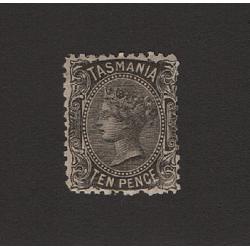 (LD1695) TASMANIA · 1870: mint 10d black QV S/face perf.12 SG 131 · excellent gum/appearance · c.v. £30 (2 images)