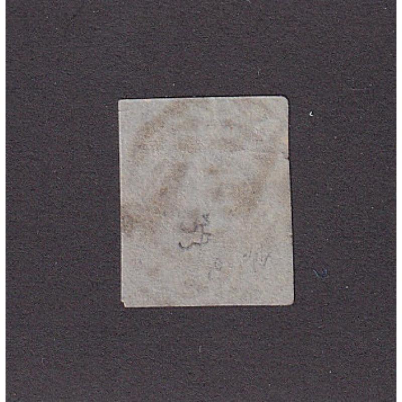 (LD1704) NEW SOUTH WALES · 1852: used 6d yellow-brown QV Laureate on bluish grey paper SG 74 with 4 close to v.close margins · small repaired tear in RH side but still better than a space-filler · c.v. £300 (2 images)