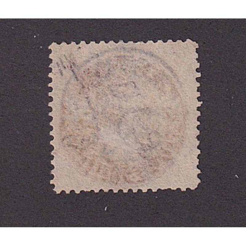 (LD1705) NEW SOUTH WALES · 1897/99: re-issue of 5/- reddish purple QV "Coin" perf.11 SG 297c socked-on-the-nose at Newcastle · $5 STARTER!! (2 images)