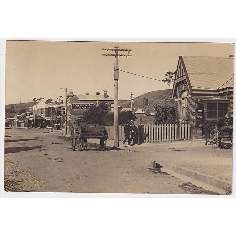 (ME1001) TASMANIA · 1913: real photo card with a view of part of the main street of PENGUIN · mailed from there and in excellent to fine condition · uncommon view