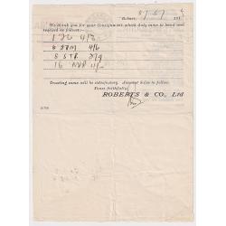 (MK1425) TASMANIA · 1913: used stamped-to-order lettersheet with Original Die 1d Roo indicium BW LSS2 used by Roberts & Co. Ltd · advertising on front panel · see full description · c.v. AU$1000 (2 images)