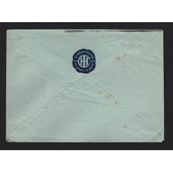 (MK15015) AUSTRALIA · 1914: used stamped-to-order envelope used by CHI, Melbourne with a Die I 1d Roo indicium BW ES3 · vendor states "scarce user on coloured envelope" · some spots but quite displayable (2 images)