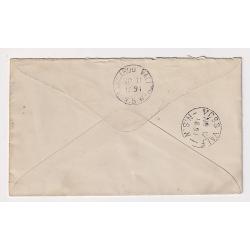 (MK15022) NEW SOUTH WALES · 1891: used stamped-to-order envelope addressed to ENGLISH, SCOTTISH & AUSTRALIAN CHARTD. BANK, SYDNEY H&G KB4 · KANGAROO VALLEY and MOSS VALE b/stamps · excellent condition