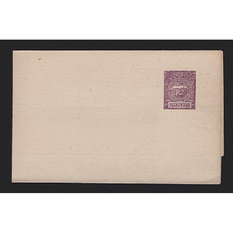 (MK15026) NEW SOUTH WALES · 1889: unused 1d violet QV Wrapper H&G E4 with 'One Hundred Years' indiciumin F to VF condition