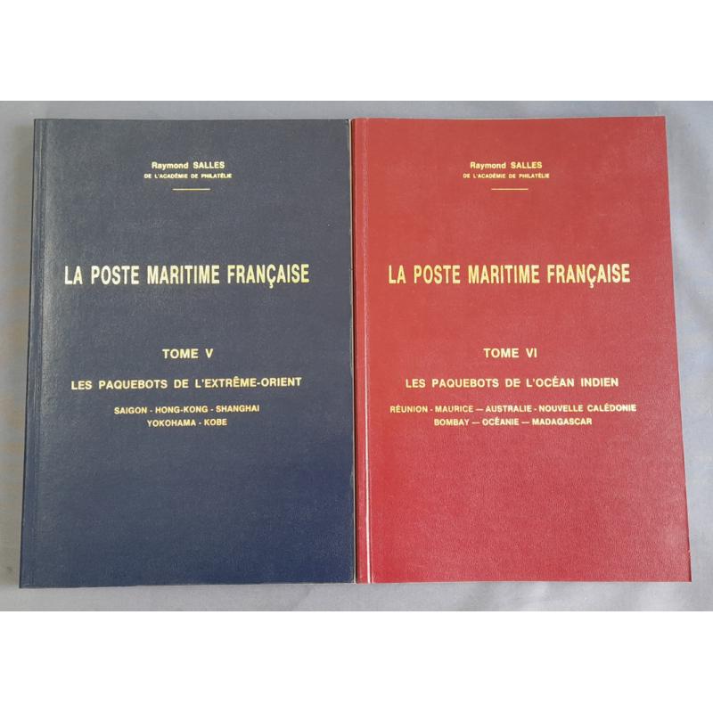 (MM1439A) LA POSTE MARITIME FRANCAIS by Raymond Salles Volumes 5 & 6 · 1993 re-printed editions published by James Bendon with softcovers · books cover Indian Ocean and Far East paquebots · as new" (2 sample images)