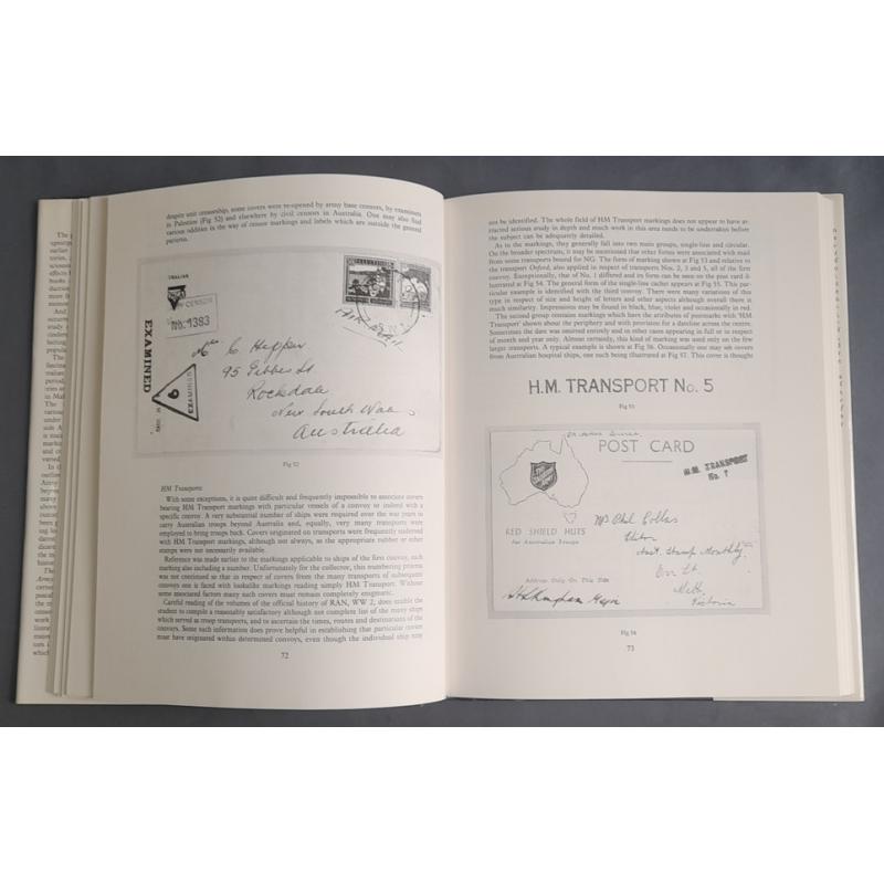 (MM1449A) THE POSTAL HISTORY OF THE AUSTRALIAN ARMY DURING WORLD WAR II by P. Collas published by the RPSV in 1986 · "near new" condition (2 sample images)