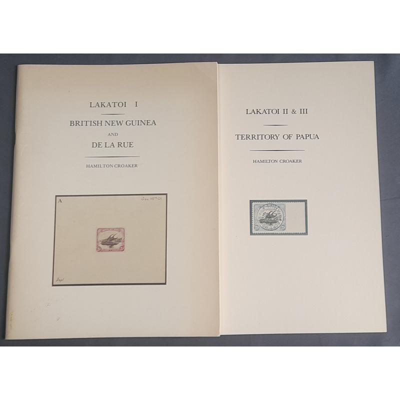 (MM1453A) LAKATOI I · BRITISH NEW GUINEA & DE LA RUE and LAKATOI II & III · TERRITORY OF PAPUA by H. Croaker · paperbacks published by the author · see full description (2 sample images)