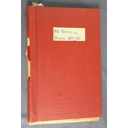 (MM1517A) TASMANIA · 1873/1900: foolscap size springback binder housing printed POST OFFICE REPORTS AND RETURNS for the period · contents are in excellent condition · invaluable material here for the postal historian! (3 sample images)