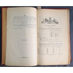 (MM1517A) TASMANIA · 1873/1900: foolscap size springback binder housing printed POST OFFICE REPORTS AND RETURNS for the period · contents are in excellent condition · invaluable material here for the postal historian! (3 sample images)