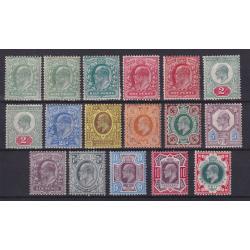 (MP1518) GREAT BRITAIN · 1902/13: mint KEVII oddments to 1/- · various printings · occasional imperfection however the overall condition is excellent · total c.v. £400 - 17 stamps (2 images)