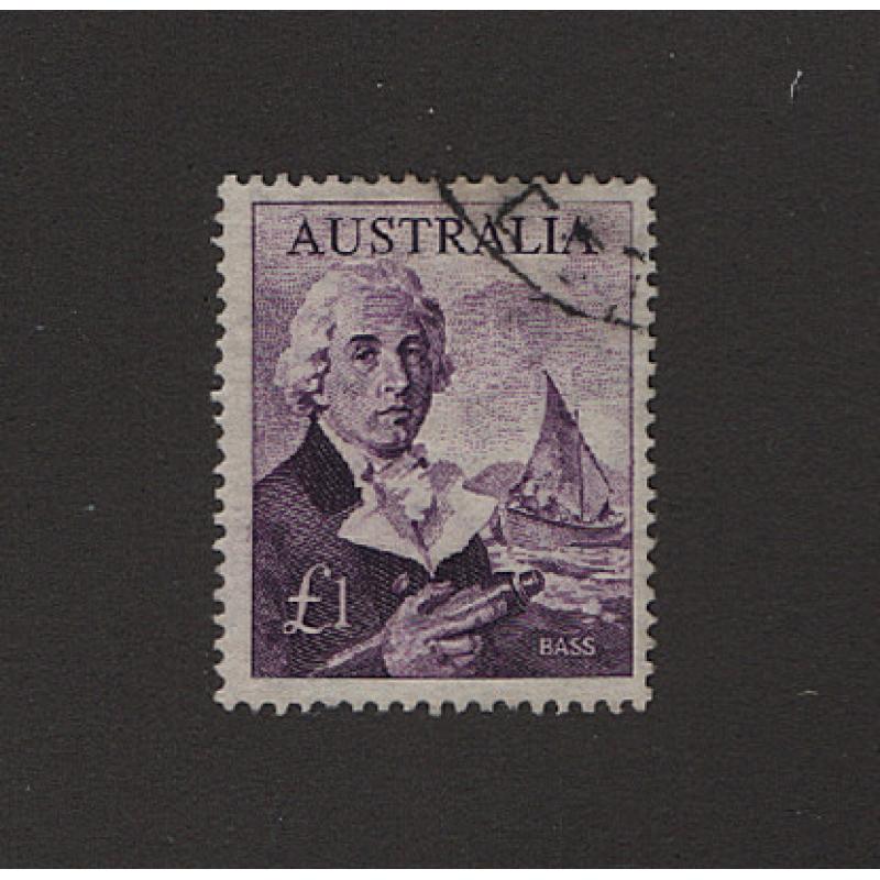 (PB1541) AUSTRALIA · 1964: FU £1 deep reddish-violet Bass SG359 · o/c to R and in excellent condition