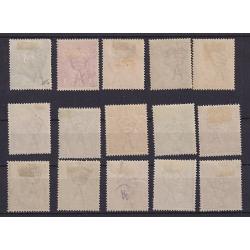 (PR1029) AUSTRALIA · 1914/24: assembly of mint KGV defins (all Single Wmk) · some imperfections so please view both largest images · total c.v. £290 · 15 stamps (2 images)