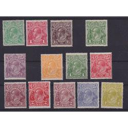 (PR1030) AUSTRALIA · 1918/30: mint KGV defin oddments to 4½d · in order 3x LM Wmk, 1x No Wmk and SM Wmk perf.12 and 8x SM Wmk perf.13½x12½ · condition a little mixed · total c.v. £215 (2 images)