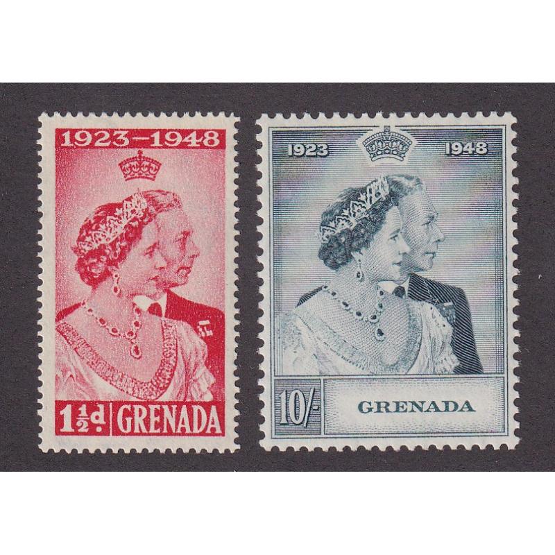 (PR1050) GRENADA · 1948: mint KGVI S/Wedding duo SG 166/7 both in excellent to fine condition · c.v. £24 (2 images)