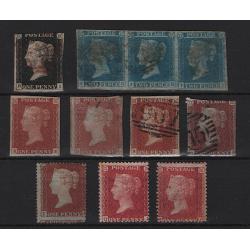 (PR1726) GREAT BRITAIN · 1840/61: mint and used oddments in a mixed condition · certainly some "pickings" though with a high c.v. · please view both largest images (11)