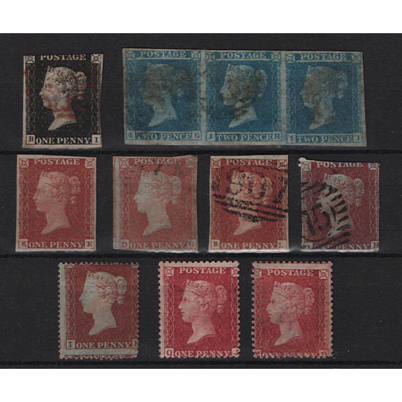 (PR1726) GREAT BRITAIN · 1840/61: mint and used oddments in a mixed condition · certainly some "pickings" though with a high c.v. · please view both largest images (11)