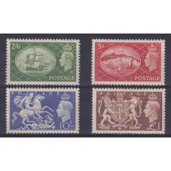 (PR1752) GREAT BRITAIN · 1951: fresh mint KGVI high values 2/6d to £1 · excellent gum with some clean hinge remnants · c.v. £100 (2 images)