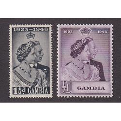 (PR1757) GAMBIA · 1948: mint KGVI S/Wedding duo SG 164/5 in excellent condition · c.v. £21 (2 images)