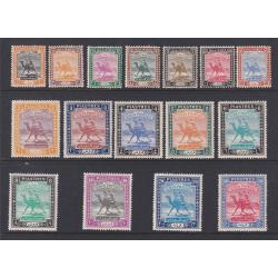 (PR1763) SUDAN · 1948: complete mint "Postman on Camel" issue of 16 stamps SG 96/111 all in an excellent condition · c.v. £95 (2 images)