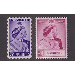 (PR1766) MAURITIUS · 1948: fresh mint KGVI S/Wedding duo SG 270/271 in excellent condition · c.v. £18 (2 images)