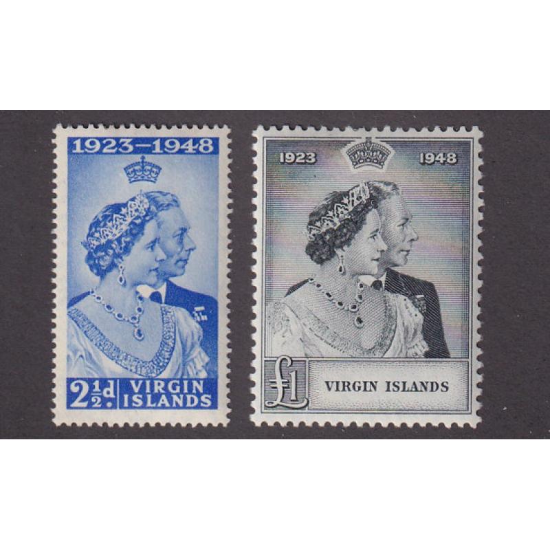 (PR1772) VIRGIN ISLANDS · 1949: mint KGVI S/Wedding duo SG 124/5 both in excellent to fine condition · $5 STARTER!! (2 images)