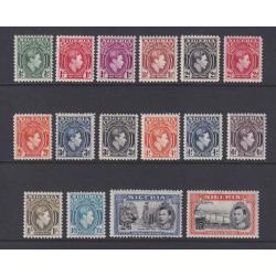 (PR1773) NIGERIA · 1938/51: mint simplified KGVI defins SG 49/59a all in excellent condition · total c.v. £75 · 16 stamps (2 images)