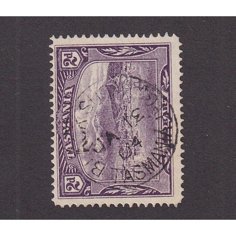 (PU1003) TASMANIA · 1904: a very light but discernible strike of the BLACK SUGAR LOAF Type 1 cds on a 2d Pictorial · postmark is rated RRR-(12**)