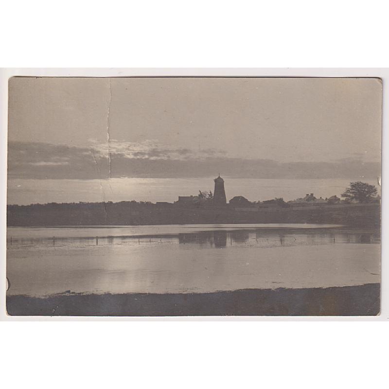 (QQ1902) TASMANIA ·  c.1910: real photo card with a view of the CALLINGTON MILL at OATLANDS from across Lake Dulverton · light crease and stamp has been removed however the overall condition is VG to excellent