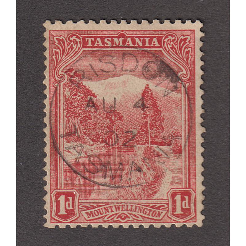 (QQ1911) TASMANIA ·  1902: a light but obvious, full example of the RISDON Type 1 cds on a 1d Pictorial · postmark is rated RR-(10)