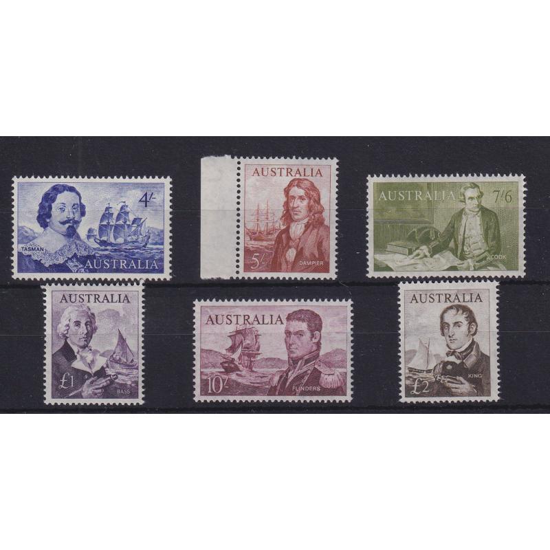 (RF1003) AUSTRALIA · 1963/64: fresh MNH set of Navigators SG 355/60 in VF condition · c.v. £120 (2 images)