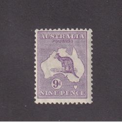 (RF1011) AUSTRALIA  · 1919: mint Die IIb 9d violet Roo (3rd wmk) SG 39b · excellent gum with just a tiny clean hinge remnant · fine condition · c.v. £75 (2 images)