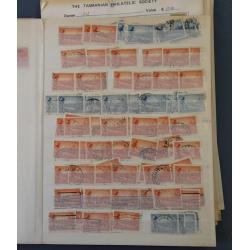 (RF1014A) AUSTRALIA · stockbook housing an accumulation of mainly pre-decimal oddments including some Roos/KGV ·also some Australian states and some overseas · also a handful of retired circuit sheets · mixed condition · many 100s (6 sample images)