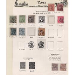 (RF1512L) VICTORIA · 1857/1912: mainly used collection of 125 stamps on Seven Seas pages in a very mixed condition · some MNG · occasional modest "picking" · some fiscals and fiscally used, p/dues, etc. (10 images)