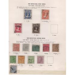 (RF1516L) QUEENSLAND · used range on Seven Seas pages including postal fiscals to 10/-, a few revenues and the occasional "modest picking" · 50+ stamps in a mixed condition (5 images)