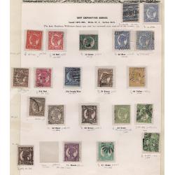 (RF1516L) QUEENSLAND · used range on Seven Seas pages including postal fiscals to 10/-, a few revenues and the occasional "modest picking" · 50+ stamps in a mixed condition (5 images)