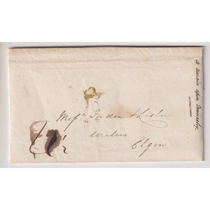 (RG1129) GREAT BRITAIN · 1834: folded legal letter mailed to TANNACHY to ELGIN · indiscernible PO h/s on back · condition as per largest image · $5 STARTER!!