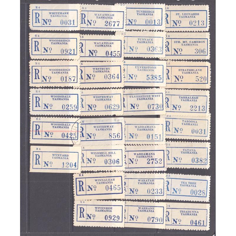 (RR1006L) TASMANIA · approx. 125 REGISTRATION LABELS including red, blue/black and provisional types · mainly in excellent to fine condition (3 images)