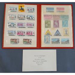 (SS1222L) MALAYSIA · c.1965: Postmaster General presentation folder containing 28x MNH contemporary issues · any imperfections are v.minor (2 images)