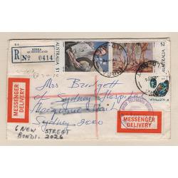 (SS15125) AUSTRALIA · 1976: small MESSENGER DELIVERY cover mailed by registered post to Sydney  from Kirra (QLD) · array of cds 'document' transmission · please view both images