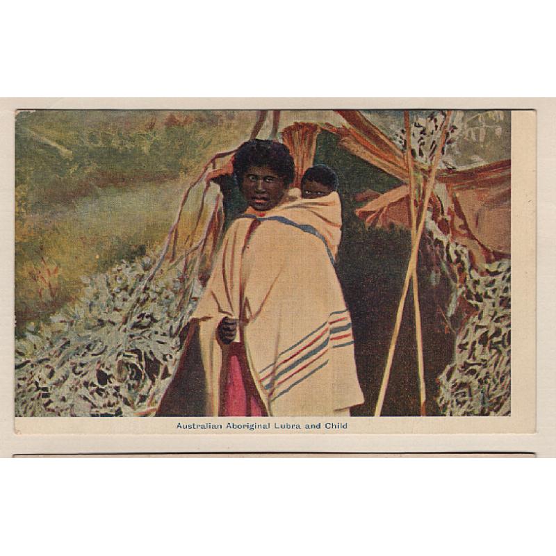 (SS15146) AUSTRALIA · c.1905: colour card printed by Osboldstone with illustrated portrait AUSTRALIAN ABORIGINAL LUBA AND CHILD · excellent to fine condition