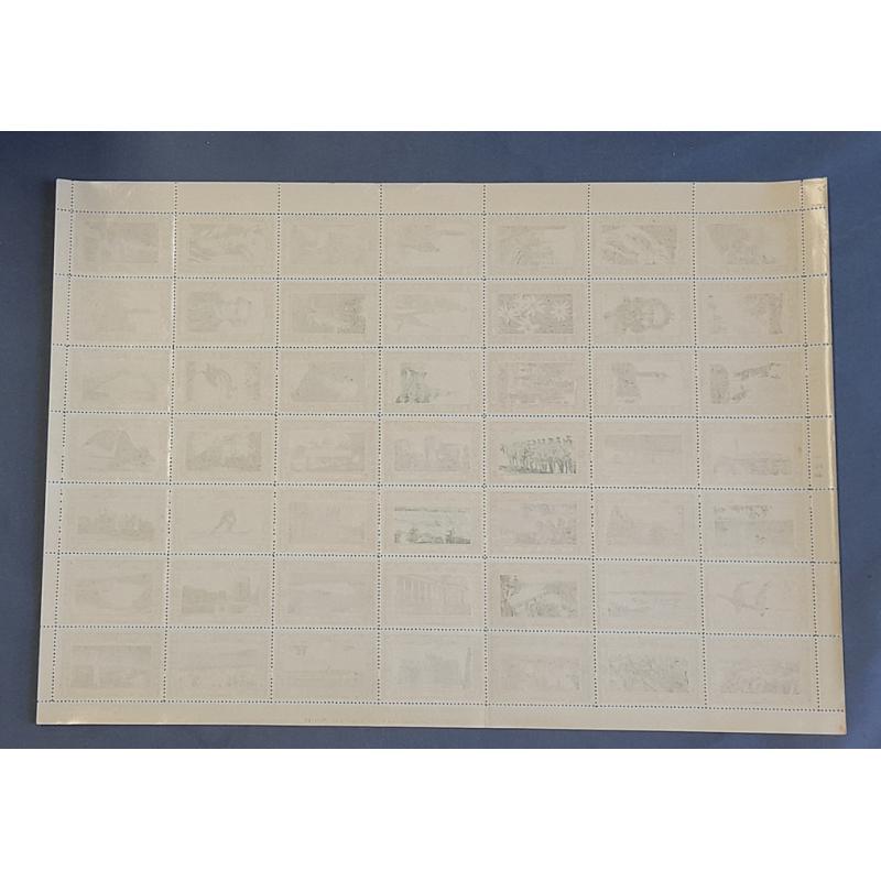 (SS15169L) AUSTRALIA · 1938: complete sheet of 49x AUSTRALIA'S 150th ANNIVERSARY poster stamps printed by Bloxham & Chambers P/L · any imperfections are very minor · fresh gum (2 images)