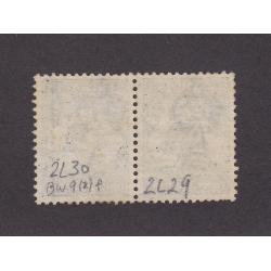 (ST1071) AUSTRALIA · 1913: used pair of 2½d indigo Roos (1st Wmk) the RH unit showing variety ISLANDS SOUTH OF WA BW 9(2)g · LH unit has missing perf o/wise overall condition is excellent · c.v. for variety AU$120 (2 images)