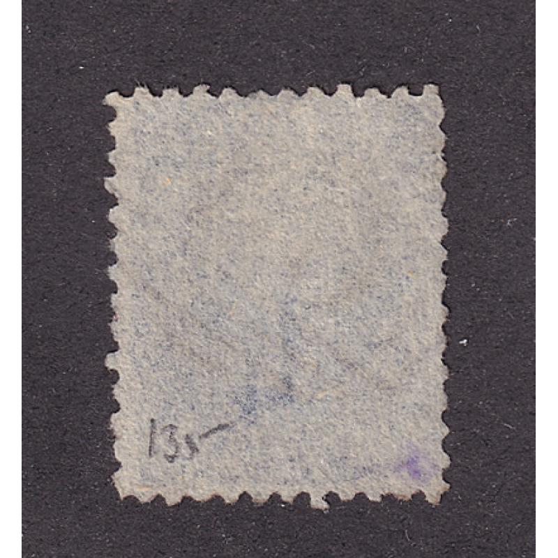 (ST1077) TASMANIA ·  1870: 4d blue QV S/face SG 130 lightly cancelled with BN64 used at Oatlands · nice condition · see both largest images · c.v. £475