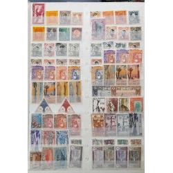 (ST1100A) FRENCH COLONIES · s/book housing an accumulation of approx.800 M/U stamps from various colonies such as NIGER, INDO-CHINA, SOMALIA, NEW HEBRIDES, MARTINIQUE, etc. · very little if any duplication · see full description (12 images)