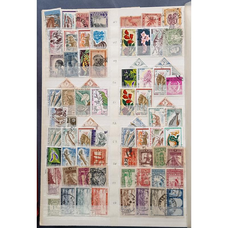 (ST1100A) FRENCH COLONIES · s/book housing an accumulation of approx.800 M/U stamps from various colonies such as NIGER, INDO-CHINA, SOMALIA, NEW HEBRIDES, MARTINIQUE, etc. · very little if any duplication · see full description (12 images)