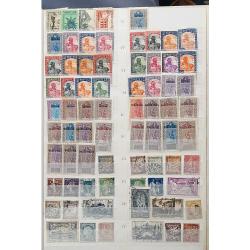 (ST1100A) FRENCH COLONIES · s/book housing an accumulation of approx.800 M/U stamps from various colonies such as NIGER, INDO-CHINA, SOMALIA, NEW HEBRIDES, MARTINIQUE, etc. · very little if any duplication · see full description (12 images)