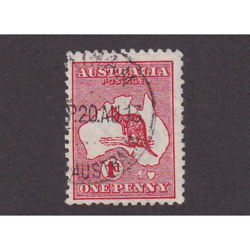 (ST1154) AUSTRALIA · 1913: used Die I 1d red Roo with second state of variety "1" FLAW WEST OF TASMANIA (pos. L/40) BW 2(B)fa in excellent condition · c.v. AU$150