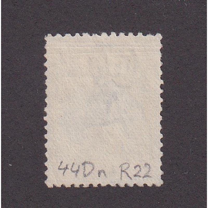 (ST1155) AUSTRALIA · 1917: nicely used 5/- grey-black & pale yellow Roo (3rd Wmk) with variety SHADING BREAKS IN BIGHT (pos.R/22) BW 44Dn · pencilled annotation on verso o/wise in excellent to fine condition ...... see both largest images · c.v. AU$450